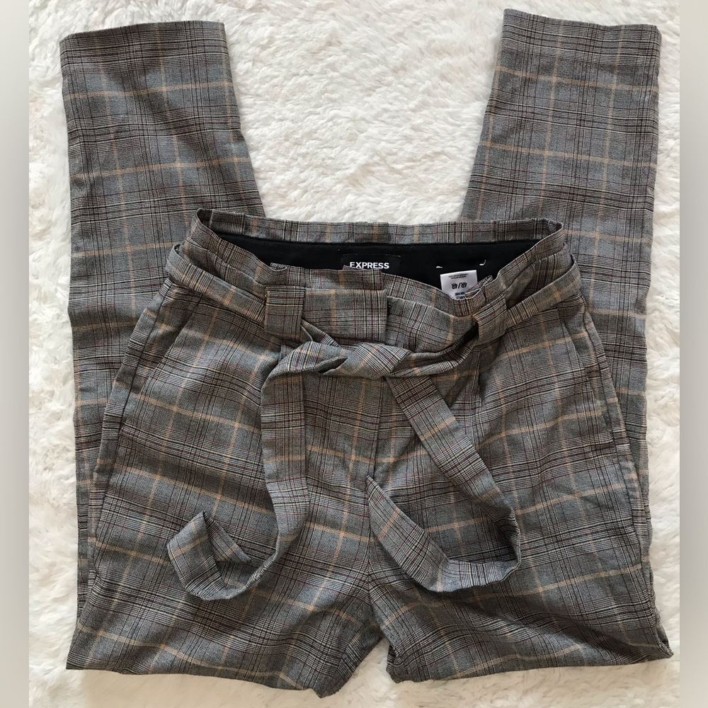 Express Charcoal Checkered Trousers. Never worn.